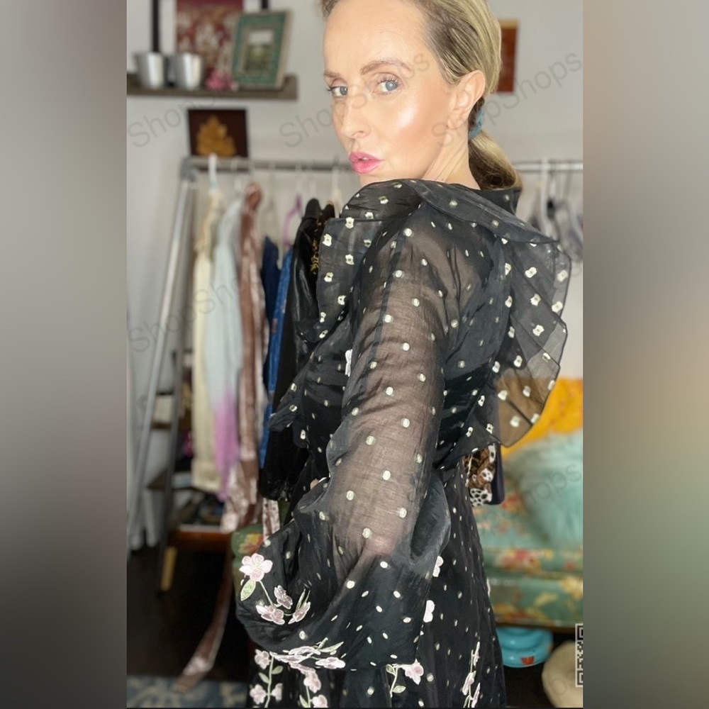 GIAMBATTISTA VALLI H&M FLORAL APPLIQUE DRESS SMALL